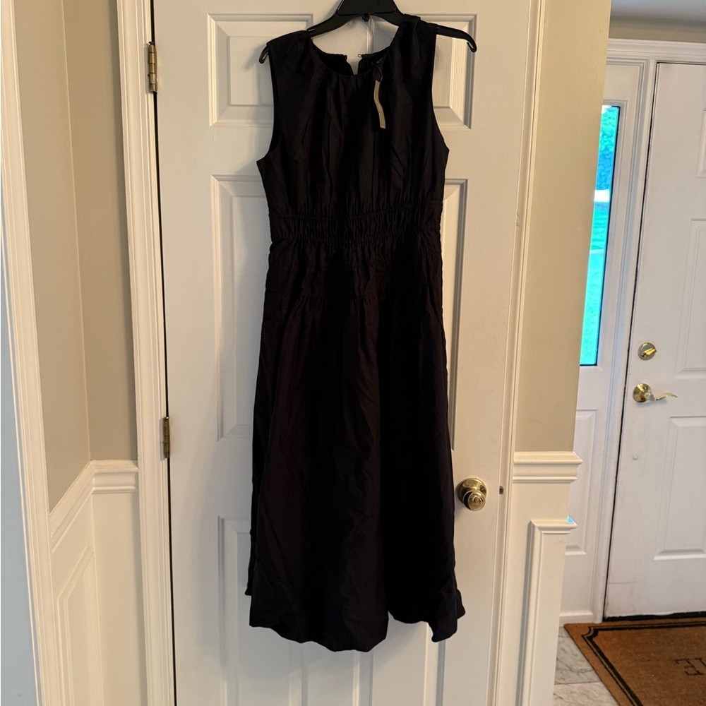 J. Crew Black Sleeveless Midi Sundress
